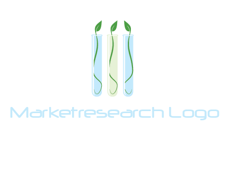 leaves in test tubes research logo