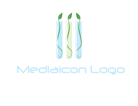 leaves in test tubes research logo