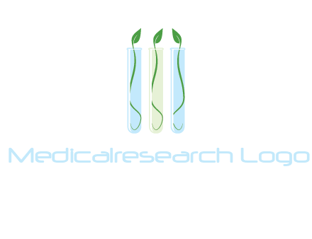 leaves in test tubes research logo