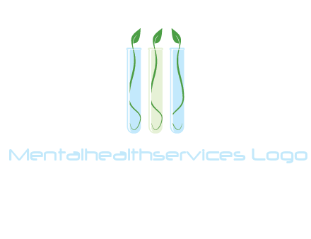 leaves in test tubes research logo