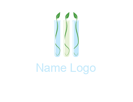 leaves in test tubes research logo