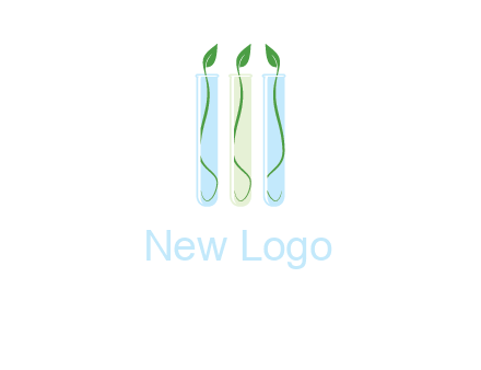 leaves in test tubes research logo