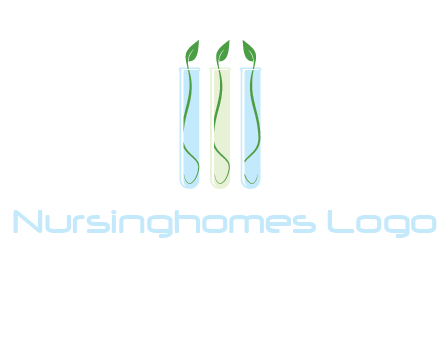 leaves in test tubes research logo