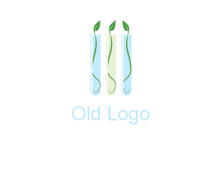 leaves in test tubes research logo