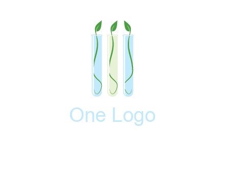 leaves in test tubes research logo