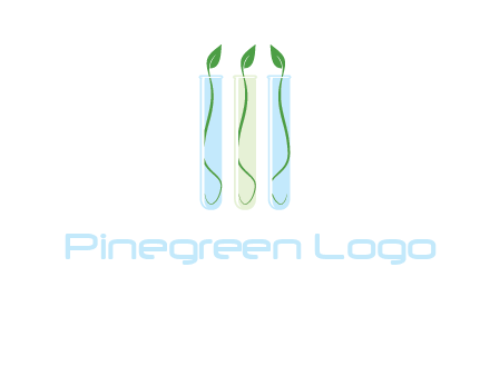 leaves in test tubes research logo