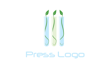 leaves in test tubes research logo