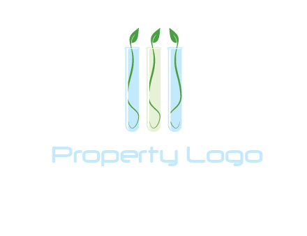 leaves in test tubes research logo
