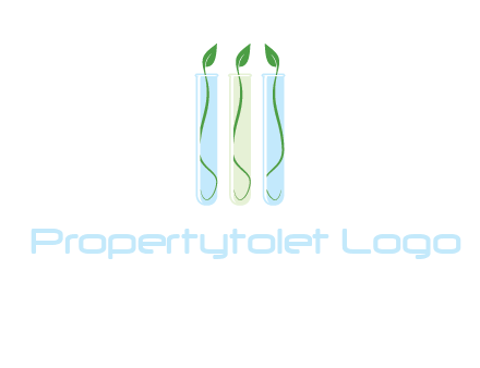 leaves in test tubes research logo