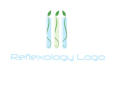 leaves in test tubes research logo