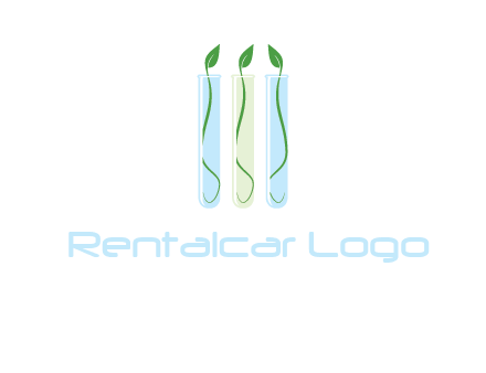 leaves in test tubes research logo