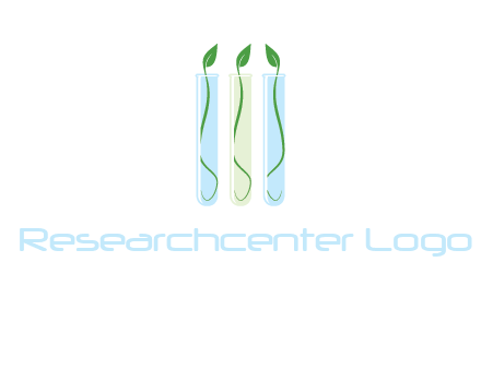 leaves in test tubes research logo