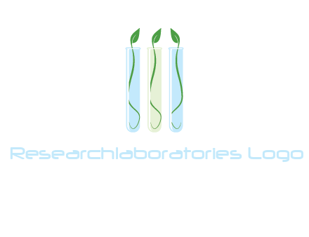 leaves in test tubes research logo