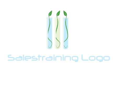 leaves in test tubes research logo