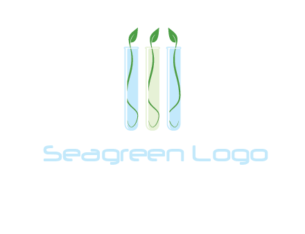 leaves in test tubes research logo
