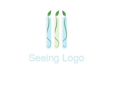 leaves in test tubes research logo