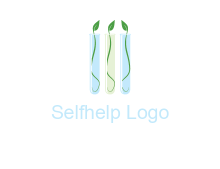 leaves in test tubes research logo