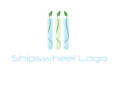 leaves in test tubes research logo
