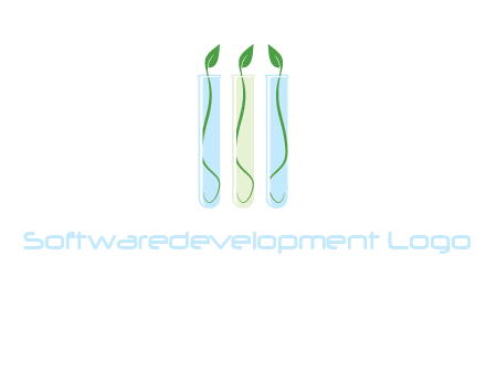 leaves in test tubes research logo