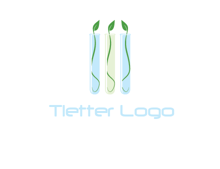 leaves in test tubes research logo