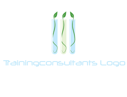 leaves in test tubes research logo