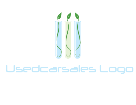 leaves in test tubes research logo