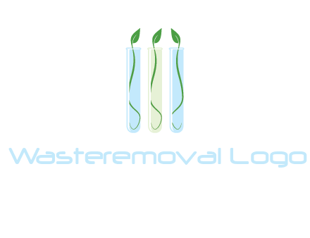 leaves in test tubes research logo