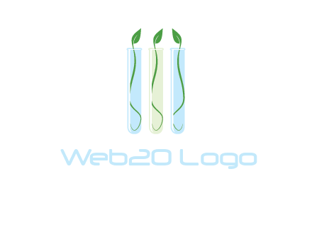 leaves in test tubes research logo