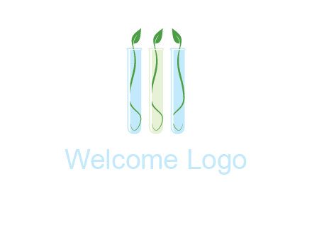 leaves in test tubes research logo