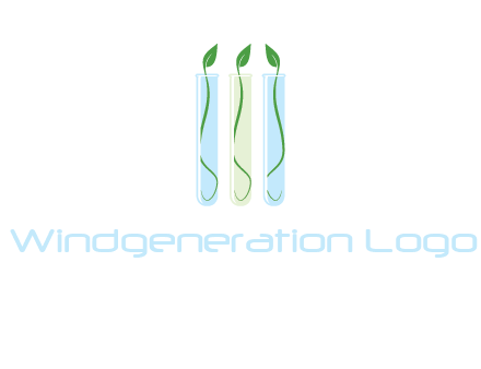 leaves in test tubes research logo