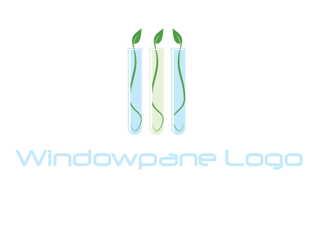 leaves in test tubes research logo