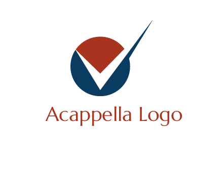 letter V logo in circle and tickmark 