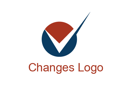 letter V logo in circle and tickmark 