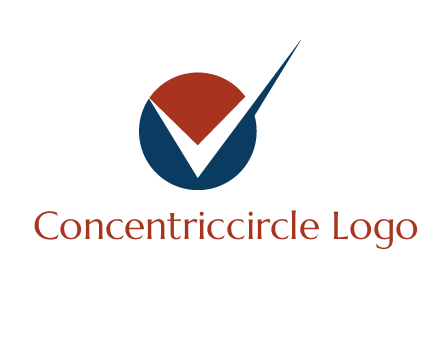 letter V logo in circle and tickmark 