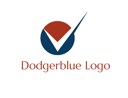 letter V logo in circle and tickmark 