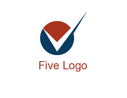 letter V logo in circle and tickmark 