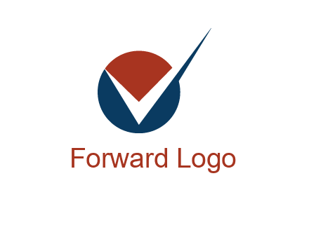 letter V logo in circle and tickmark 