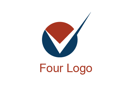 letter V logo in circle and tickmark 