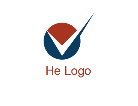 letter V logo in circle and tickmark 