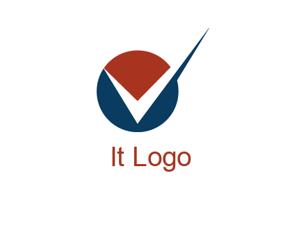 letter V logo in circle and tickmark 