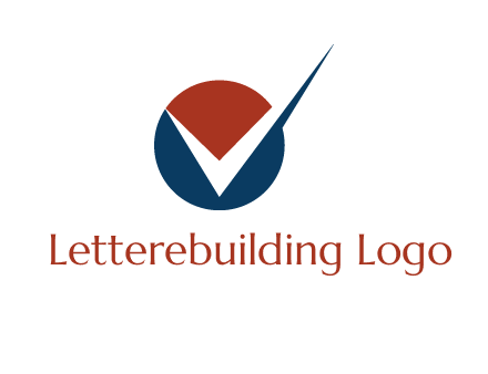 letter V logo in circle and tickmark 