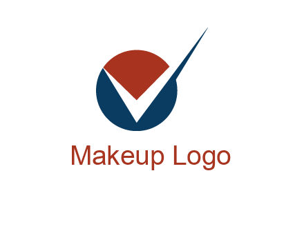 letter V logo in circle and tickmark 