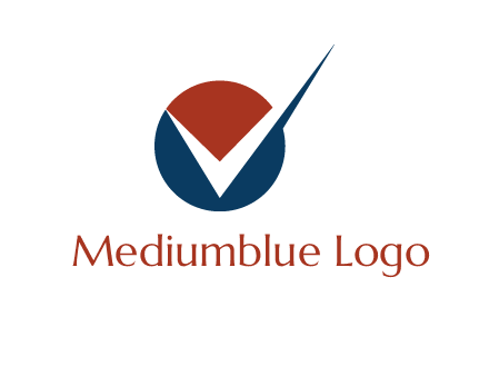 letter V logo in circle and tickmark 