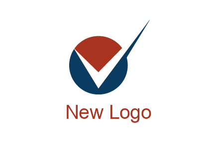 letter V logo in circle and tickmark 