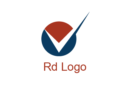letter V logo in circle and tickmark 