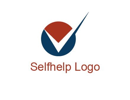 letter V logo in circle and tickmark 