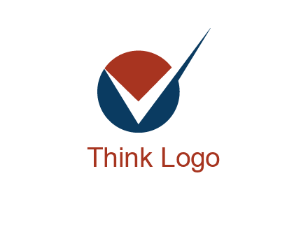 letter V logo in circle and tickmark 