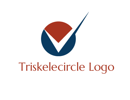 letter V logo in circle and tickmark 