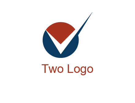 letter V logo in circle and tickmark 