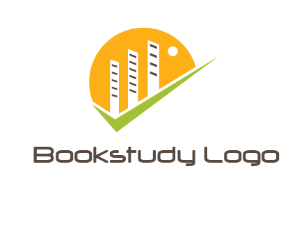 letter V with building